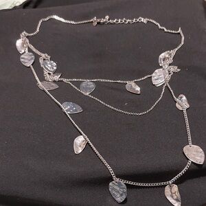 Expressions Silver Leaf Charm Necklace